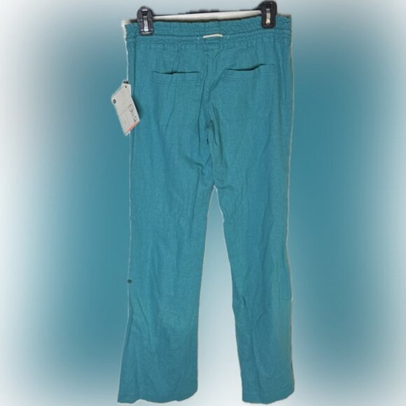 NWT Roxy Teal Drawstring Linen Pants. Women’s XS - Picture 2 of 6